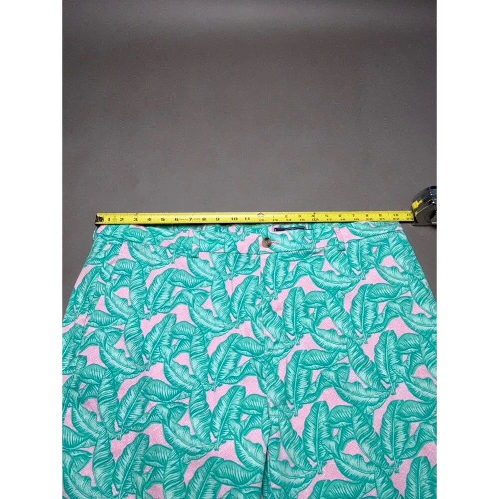 Vineyard Vines Men's Banana Leaf Shorts 44 Green Pink Preppy Hamptons Resort